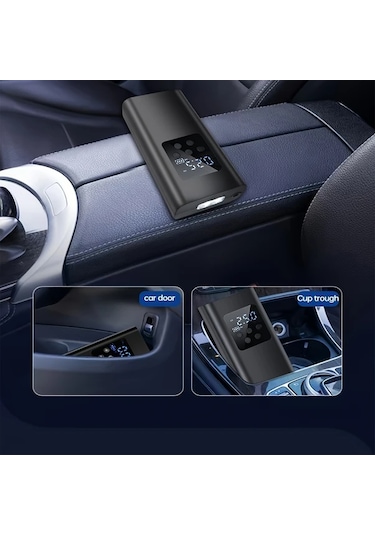 Primepickings 150psı Kablosuz Şişirme Cihazı Black Dy Lm Taşınabilir Dijital Ekranlı Usb C Şarjlı Araç Bisiklet Motor Spor Ekipmanları İçin Kompresör