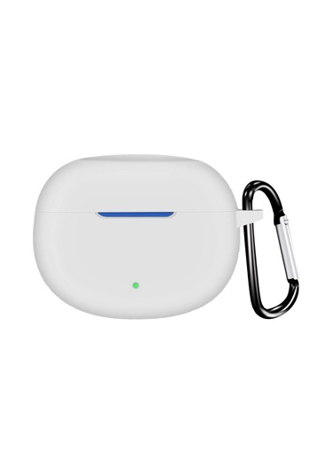 Microsonic Realme Buds T100 Kılıf Askılı Mat Silikon Beyaz
