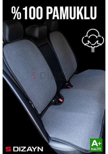 S-dizayn Oto Koltuk Koruyucu Kılıf Set Füme Universal 2+3 Parça Ön Arka