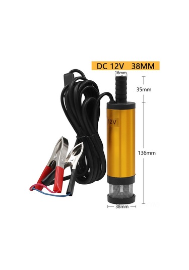 Geeksen 38mm Dc5v/12v/24v Elektrikli Akü Pompa - Dizel Yağ Su Çekici, Dış Filtreli Gümüş Kelepçe Tipi, Renkli Kutuda