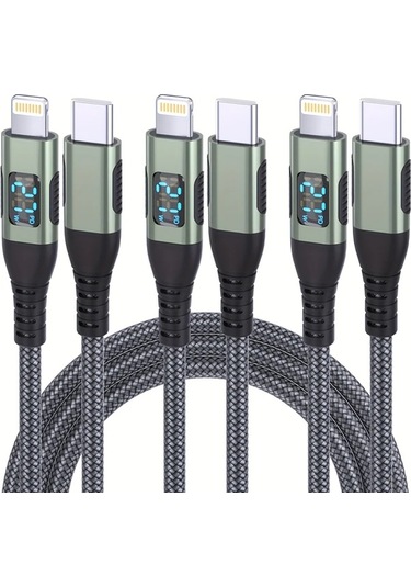 Honeybeeshop 3 Adet Hızlı Şarj Kablosu Usb Cden Lightning İphone Uyumlu 13 12 İçin Samsung Android Ve Akıllı Telefonlar İçin Usbden Type Cye İphone Uyumlu 14 13 12 11 İçin Usbden İos Uyumlu Uyumlu