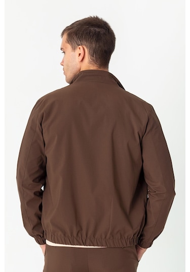 Erkek Rahat Kesim Beli Lastili İçi Astarlı Klasik Baharlık Mont Koyu Kahve