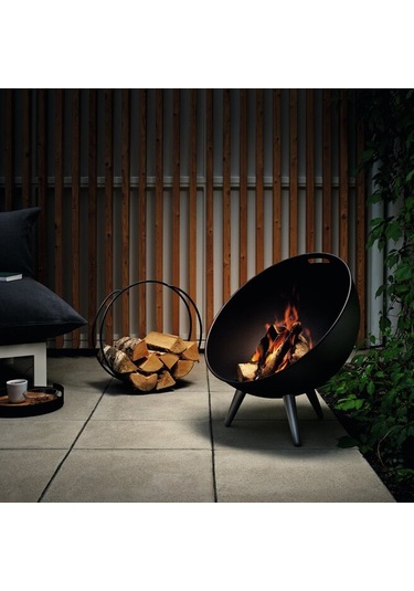 Odun İstifleme Rafı Yuvarlak Tasarım Metal Odunluk