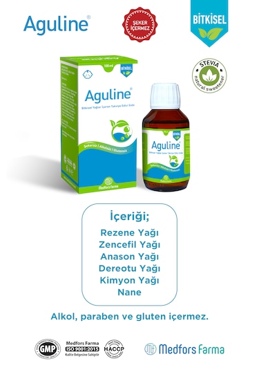 Aguline Gaz İçin Bitkisel Şurup 100 ML
