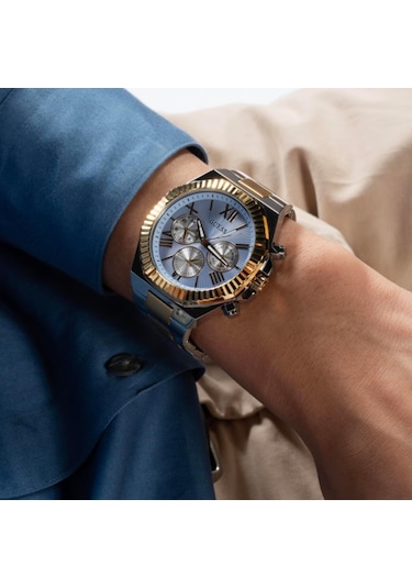 Guess Gugw0703g3 Altın Kaplama Mavi Kadran Erkek Kol Saati