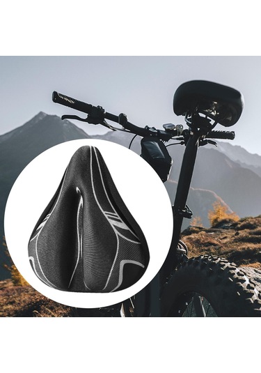 Suntek Bisiklet Sele Minderi Yumuşak Geniş Yol Bisikletleri Siyah Gri