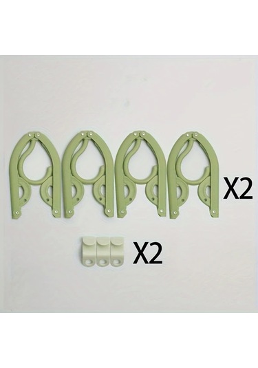 Willowhaven Kaymaz Oluklu 4'lü Katlanır Plastik Askı - Bule - Seyahat Ve Ev İçin Pratik Dolap Düzenleyici Mavi