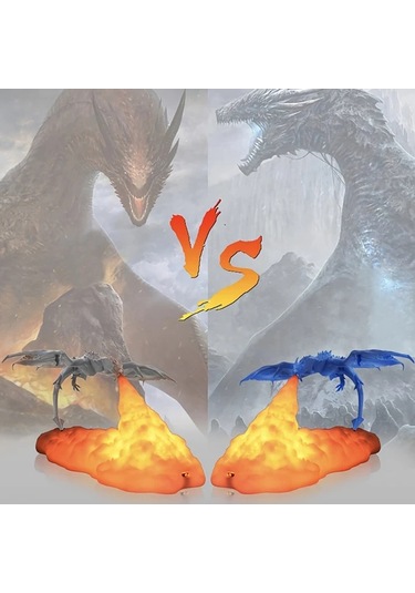 Fochsia Shenzhi Tech 3d Baskılı Led Ejderha Gece Lambası - Usb Şarjlı Anime Lamba