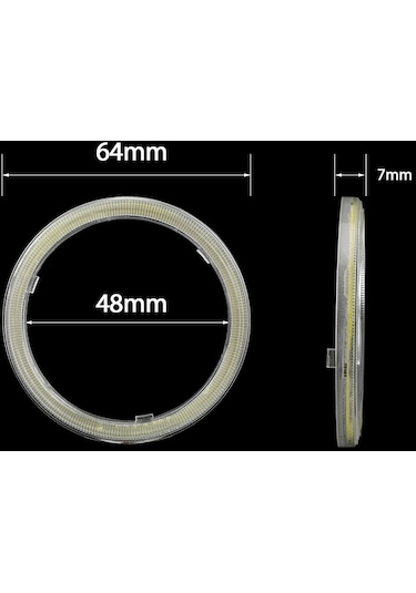 Beyaz-100mm-2pcs Gündüz Çalışan Led Far Lambası Cob Melek Gözler Led Araba Halo Halka Işıklar Drl 12v 60mm 70mm