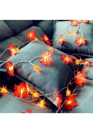 6 M Akçaağaç Yaprakları Peri Dize Işıklar Cadılar Bayramı 3d Kabak Işıkları Lamba Cadılar Bayramı Şükran Günü Güz Noel Partileri Dekorasyon 6m Diğer