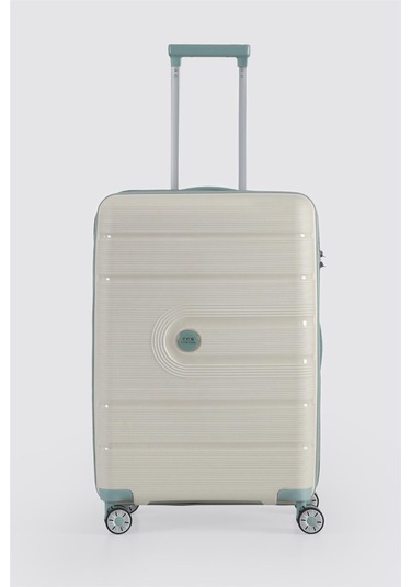 Ççs 5247 Polipropilen Büyük Boy Valiz Beyaz-mavi Beyaz - Mavi