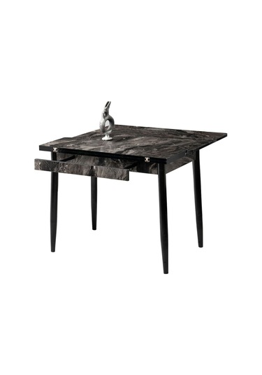 Kartal Dikdörtgen Masa, Eyfel Sandalye, Siyah 100x65 Siyah