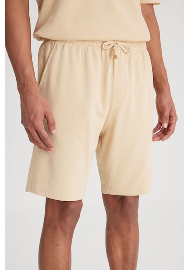 Regular Fit Normal Kesim Normal Bel Bej Sweat Şort L241671614 Bej
