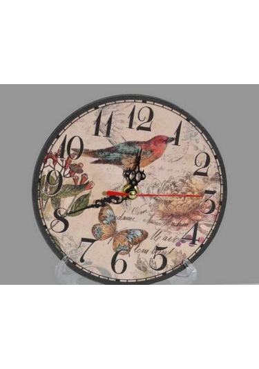 Saatler-MB YUVARLAK KUŞ TEMALI DUVAR-MASA SAATİ-KÜÇÜK -15*15*3 CM