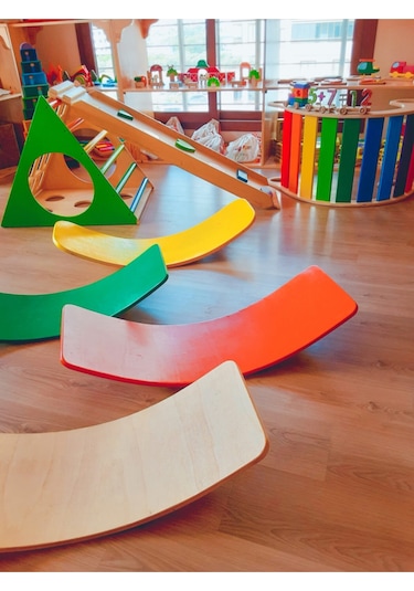 Woodnjoy Wood & Joy Doğal Ahşap Denge Tahtası Turuncu