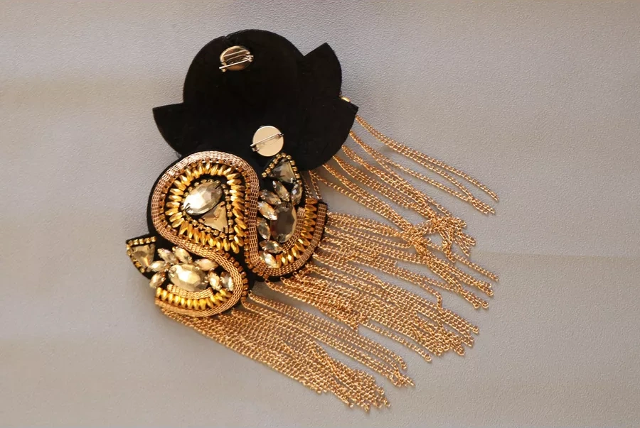 Sweet Night Omuz Askıları 2'li, Zincirli Broşlar 226185246 Altın Rengi