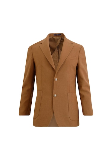Uki Camel Mono Yaka Klasik Ceket CAMEL