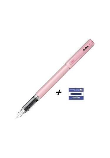 Prımeo Dolma Kalem M Uç Pembe + Scrikss 6'lı Mavi Kartuş