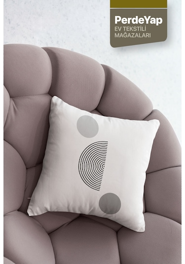 Geometrik Nesneler Desenli 4lü Dijital Kırlent Yastık Kılıfı