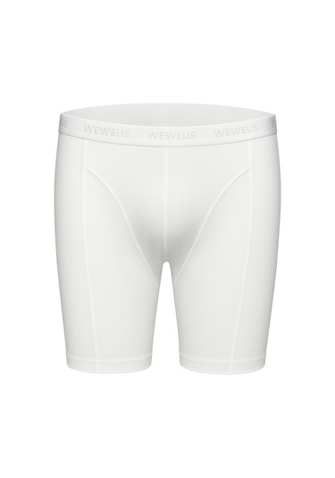 Weweus Beyaz Erkek Süper İnce Doğal Bambu Lüks Uzun Boxer 1014 Beyaz