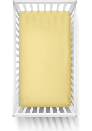 Süprem Penye Lastikli Bebek Çarşafı- Sarı 60X120