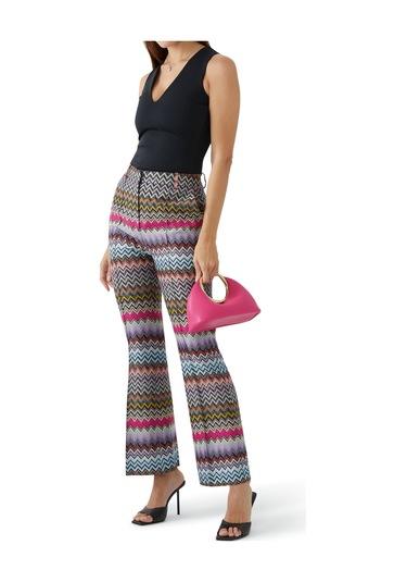 Missoni Zigzag Desenli Lurex Sırt Düz Paça Pantolon Multicolor