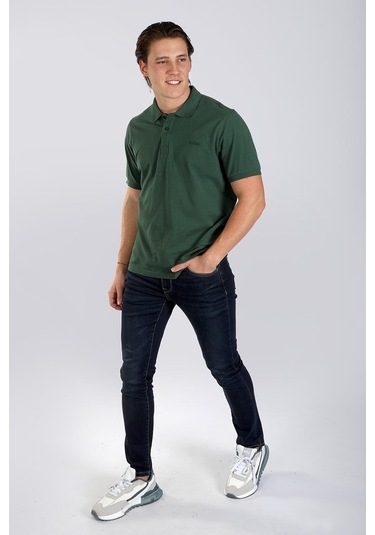 Lee Cooper Twıns 1 Erkek Pike Polo Yaka T-Shırt K. Yeşil-17944-K. Yeşil