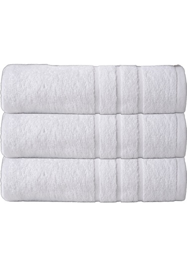 Otel, Banyo, Hamam, Sauna Havlusu 70x140 3'lü Set Beyaz