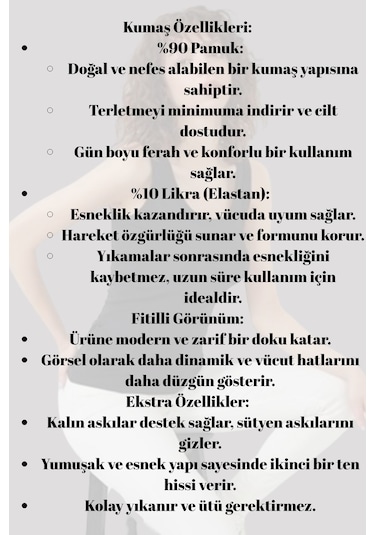 Mrmpro Kadın Lacivert Fitilli Görünümlü Kalın Askılı Basic Atlet Body %95 Pamuk Siyah