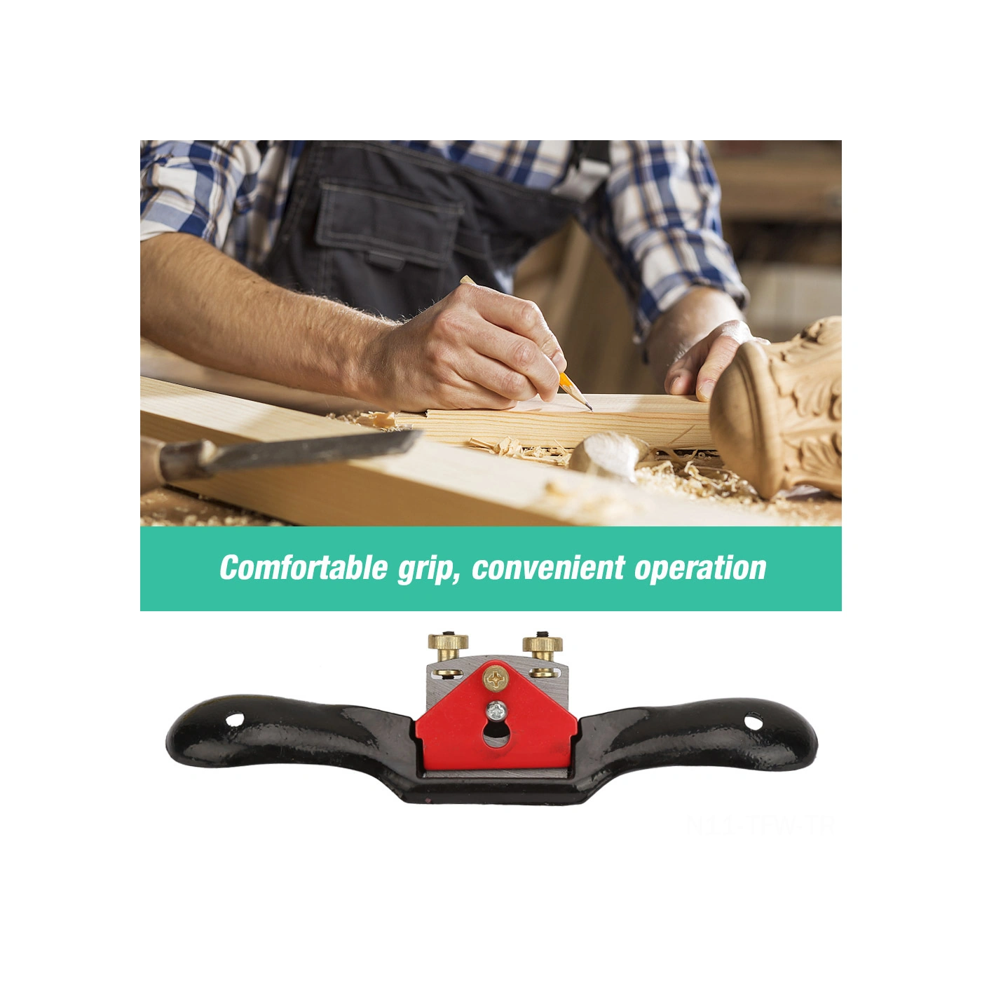 Tenfowee Ahşap İşleri İçin Çift Vida Ayarlı, Dayanıklı Çelikten Yapılmış 10 İnç Kırmızı-siyah Uçak Testeresi - Dairesel, Eğri Ve Köşe Düzenleme