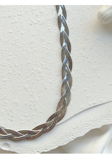 Örgü İtalyan Zincir Kolye Silver