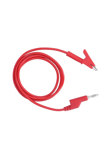 Ximistore9 J.70035-1 4mm Kırmızı Elektrik Test Kablosu: Mumuş Halka Tak Ve Timsaş Timsah Klipsli Esnek Kablo, 20a 3000v, Araç Akü Ve Projeler İçin