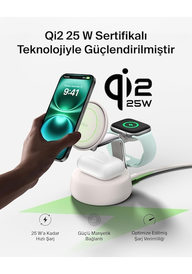 Belkin Ultracharge Pro Magsafe Uyumlu 3 Ü 1 Arada Qi2 25w Kablosu 64752460