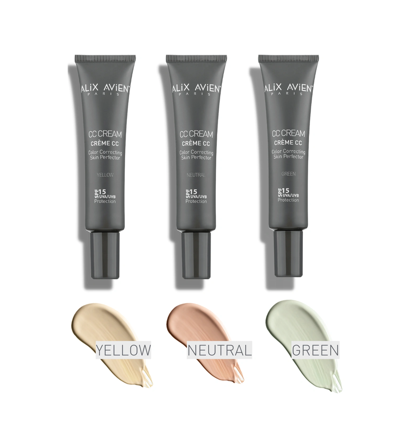 Alix Avien Renk Düzenleyici Yeşil CC Cream Green SPf 15 Uvb/uva 40 ML