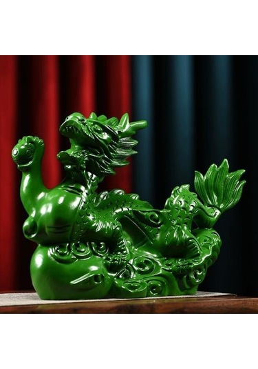 Kırmızı Ejderha Süs Çin Feng Shui Ejderha Heykeli Şanslı Ahşap Hayvanlar Heykelcik Ofis Ev Dekorasyon İçin 12cm