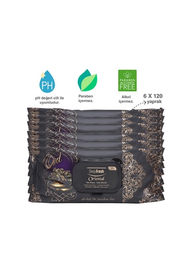 Deep Fresh Oriental Islak Mendil Oud 6'Lı Paket 720 Yaprak