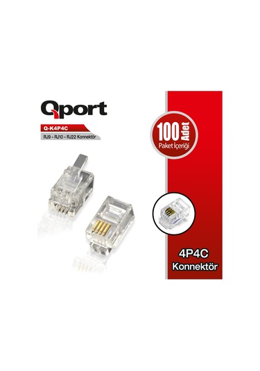 Qport 4P4C Rj9 Rj10 Rj22 Telefon Soketi