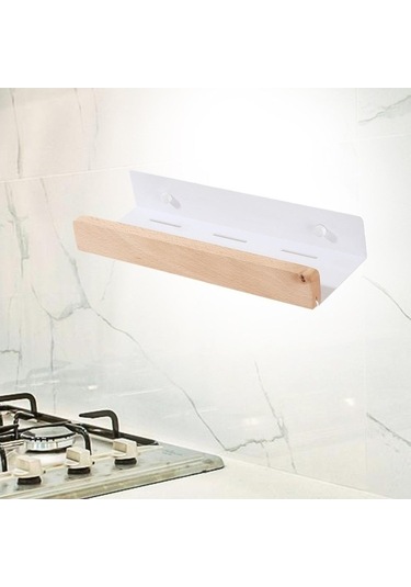 Pazly Yerden Tasarruf Suntek Sağlayan Rafı Monte Magideal Duvara Baharat 30cmx10cm Du Beyaz