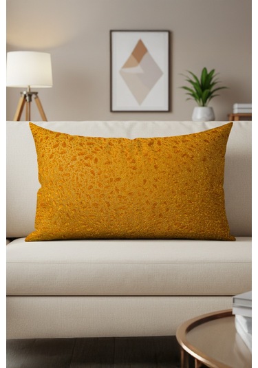 Sezyon Yuna Desenli 40 60 Hardal Kırlent Kılıfı Hardal