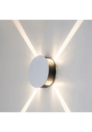 Fastbuy Modern Minimalist Led Duvar Lambası Beyaz 12w Dairesel Kolay Kurulum Alüminyum Kare Oturma Odası Sıcak Işık Beyaz