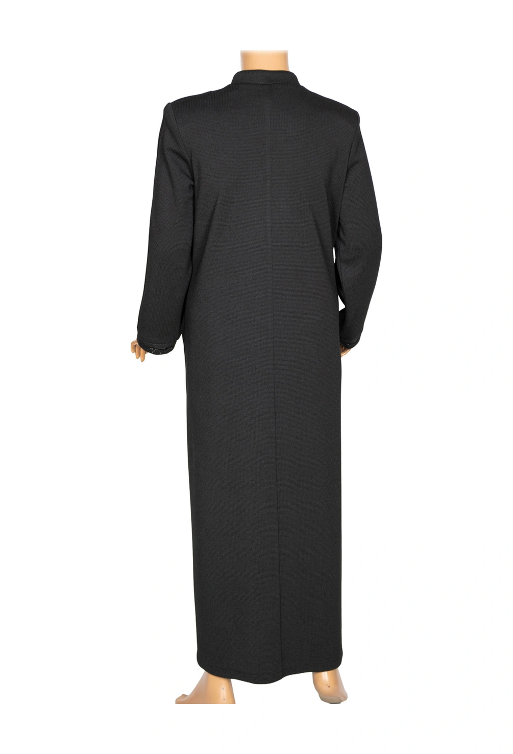 Hesna Kadın Efnan Büyük Beden Baharlık Boydan Siyah Pardesü Siyah