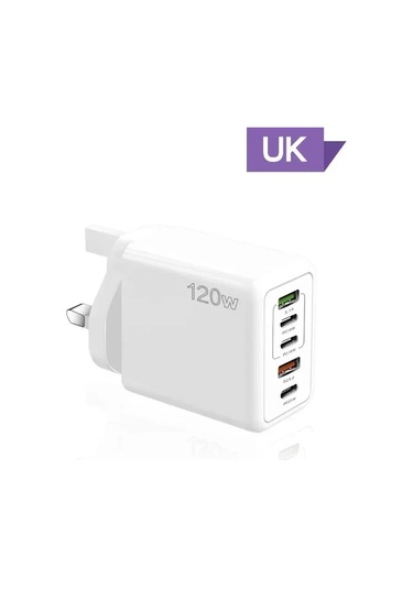 Henruisi120w Çok Bağlantılı Usb-c Hızlı Şarj Aleti iPhone Uyumlu, Uyumlu, 15 Samsung Xiaomi Huawei İçin Duvar Adaptörü Ukdistribütör Garantili