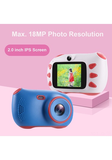 Jeemson Çocuklar İçin Mavi Dijital Kamera - 18mp Fotoğraf Çekimi, 1080p Video Kaydı, Çift Lens Ve Dahili Pil Mavi
