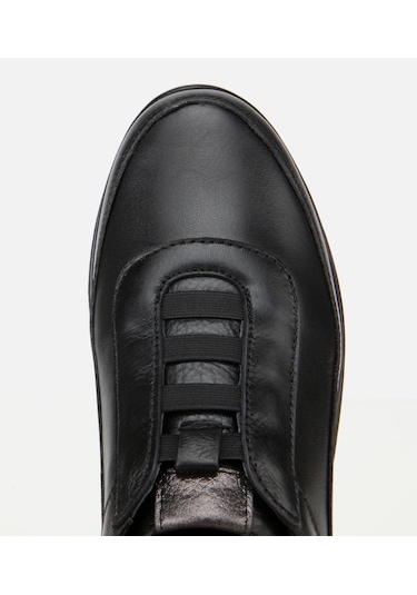 Hotiç Kadın Deri Siyah Lastik Detaylı Dolgu Topuklu Günlük Loafer 01ayh314480a100 01ayh314480a100 Siyah