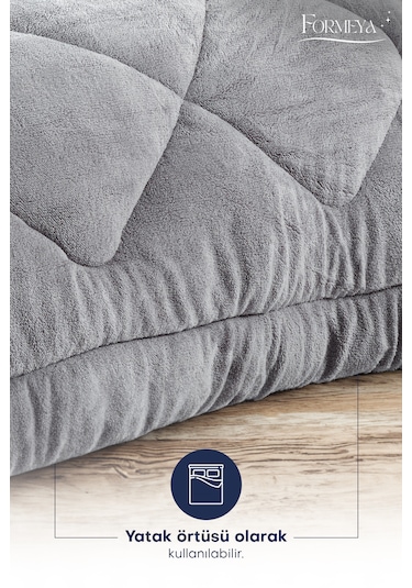 Formeya Lüx Çift Taraflı Welsoft Tek Kişilik Yorgan Gri