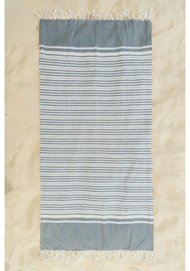 Gang Büyük Plaj Havlusu 90x180 Cm Pamuk Hint 391941653 Gri