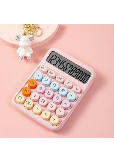 Aubyhe Ofis Ve Öğrenci Hesap Makinesi, Mekanik Klavye, Yuvarlak Büyük Tuşlar, 12 Basamaklı Ekran, Sakura Pembe 1 Aaa Pil Gereklidir, Pil Dahil Değil Pembe