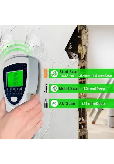 Oldfriend Pil Dahili 5 İn 1 Dedektör Hd Ekran Metal Ahşap Kablo Boru Tarayıcı