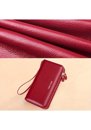 Willowhaven Daphne Sırt Çantası Stil Kadın Cüzdan Büyük Kapasiteli Çift Fermuarlı Kahverengi A-kahverengi