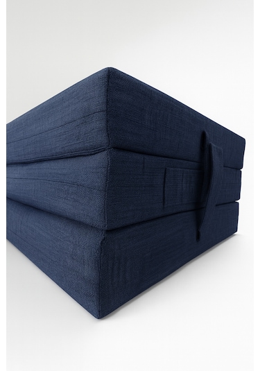 Mavi Katlanır Sünger Misafir Yer Yatağı Ve Balkon Minderi 7cm Mavi